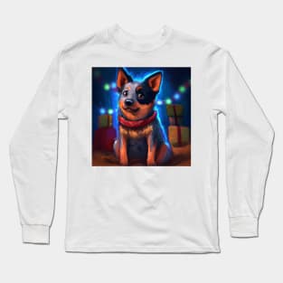 Cute Australian Cattle Dog Drawing Long Sleeve T-Shirt